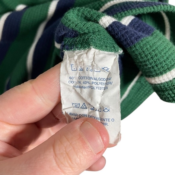 Polo Ralph Lauren Men’s Multi-Stripe Waffle Knit Pajama Shirt Green Size M - Picture 7 of 9